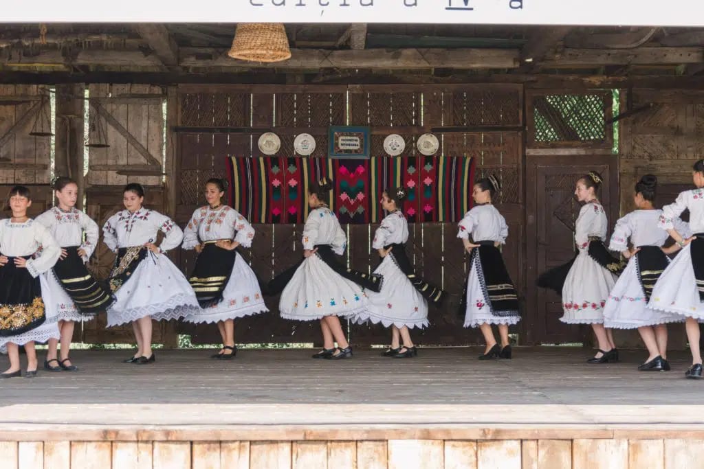 Women dancing on a stage